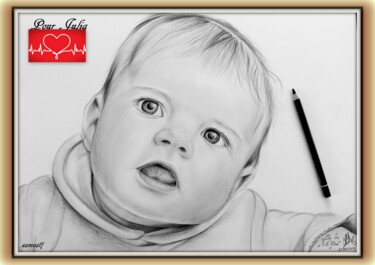 portrait au crayon noir et blanc Σχέδιο με τίτλο "portrait au crayon…" από Samos17 Portraitiste, Αυθεντικά έργα τέχνης, Μολύβι