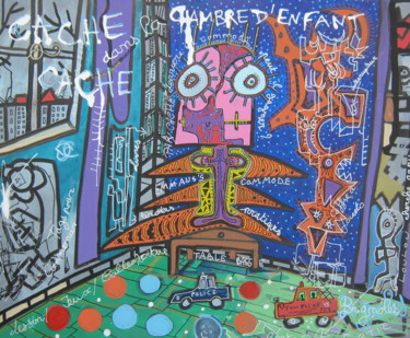 Peinture intitulée "chambre d enfants" par Girerd Christophe, Œuvre d'art originale, Acrylique