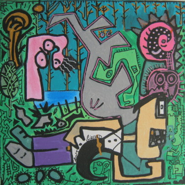 Peinture intitulée "dejeuner sur l herb…" par Girerd Christophe, Œuvre d'art originale, Acrylique