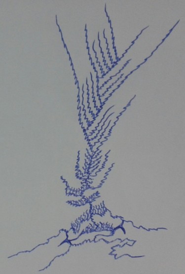 Dessin intitulée "arbre" par Merito Said, Œuvre d'art originale, Stylo à bille