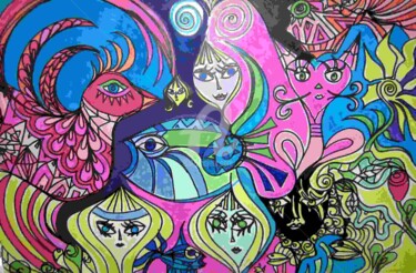 "Fantsy Creatures - 2" başlıklı Resim Ronnie Greenspan tarafından, Orijinal sanat, Diğer