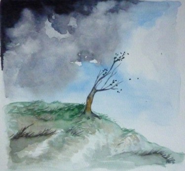 Peinture intitulée "Tiens-bon - Tableau…" par Clau Redier-Clément, Œuvre d'art originale, Aquarelle