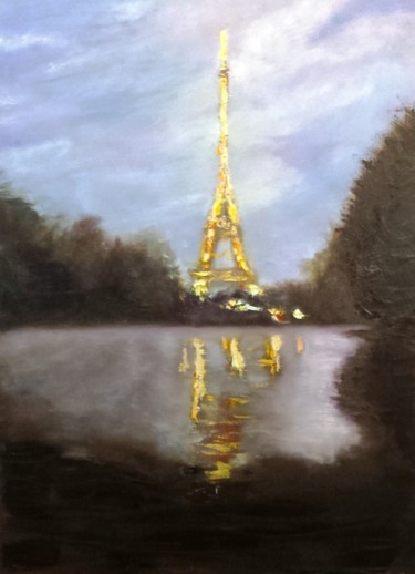 Pintura titulada "Primera tarde en Pa…" por Camilo Flores, Obra de arte original, Oleo