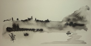 Peinture intitulée "Equilibre instable…" par Clau Redier-Clément, Œuvre d'art originale, Encre