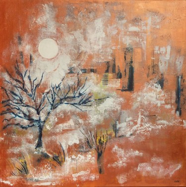 Peinture intitulée "Les marches - table…" par Clau Redier-Clément, Œuvre d'art originale, Acrylique Monté sur Châssis en bois