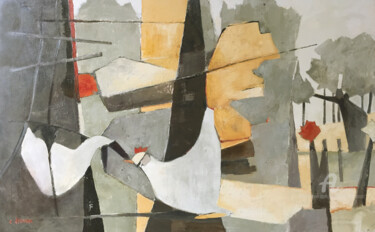 Peinture intitulée ""La poulette" (modi…" par Catherine Decressac, Œuvre d'art originale, Acrylique