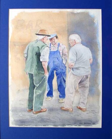 绘画 标题为“Coversation in Monc…” 由Roy Boston, 原创艺术品, 水彩