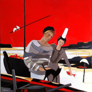 Peinture intitulée "Rencontre 2" par Catherine Decressac, Œuvre d'art originale