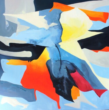 Painting titled "1156 Chaud et froid" by Jean-Luc Lopez, Original Artwork, Acrylic Mounted on Wood Stretcher frame