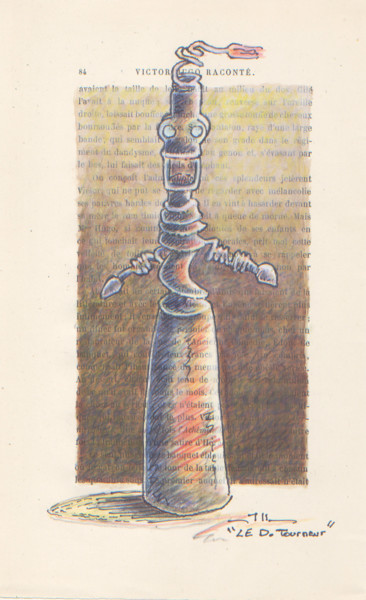 Drawing titled "D-tourneur,, étude" by Jean-Luc Lacroix (JL LACROIX), Original Artwork, Ink