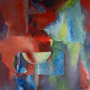 Malerei mit dem Titel "ma quête du Graal" von Lefolhub, Original-Kunstwerk, Öl