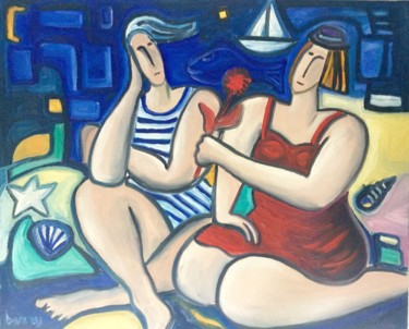 Peinture intitulée "Les plages" par Serge Berry, Œuvre d'art originale, Huile