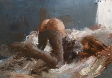 Peinture intitulée "Colline" par Manuel Leonardi, Œuvre d'art originale, Huile