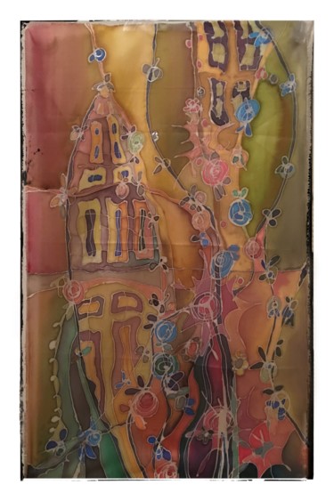 100% silk painting Sand building Textile Art titled "100% silk painting…" by Marzena Walczuk, Original Artwork, Other