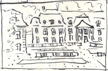 Drawing titled "Dampierre 4 -" by Jean-François Groisy, Original Artwork, Ink