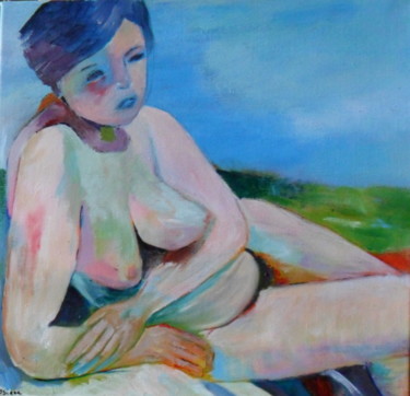 Painting titled "LA JEUNE MERE" by Rosiane Priam, Original Artwork, Acrylic