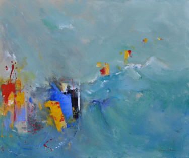 Peinture intitulée "Exil bleu : la Reti…" par Pedrola Alban, Œuvre d'art originale, Acrylique Monté sur Châssis en bois