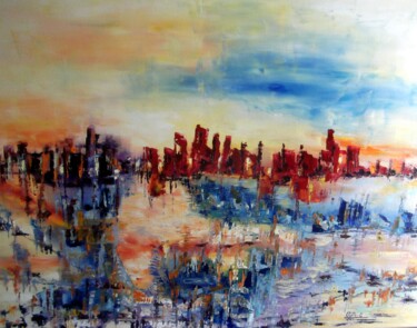 Painting titled "l-energie-de-couleu…" by Eliette Gaurin, Original Artwork, Oil