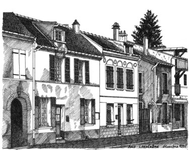 Drawing titled "Passage des hironde…" by Anne Langérôme, Original Artwork, Ink