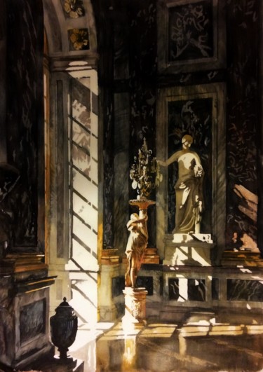 Peinture intitulée "Brin de soleil dans…" par Paul Dmoch, Œuvre d'art originale, Aquarelle