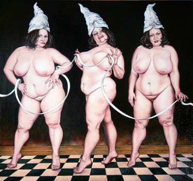 Peinture intitulée "Les 3 Graces" par Jean-Pierre Burquier, Œuvre d'art originale, Huile