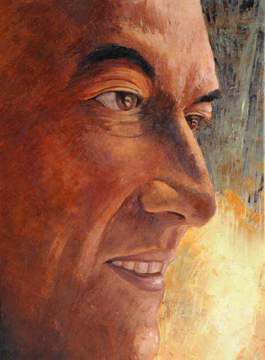 Peinture intitulée "Autoportrait, self-…" par Renand, Œuvre d'art originale, Huile