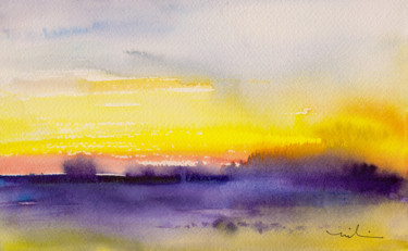 Painting titled "Dawn 44" by Miki De Goodaboom, Original Artwork, Watercolor