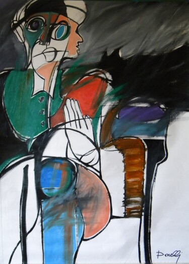 Pittura intitolato "Le voyage à Paris" da Gabriele Donelli, Opera d'arte originale, Olio