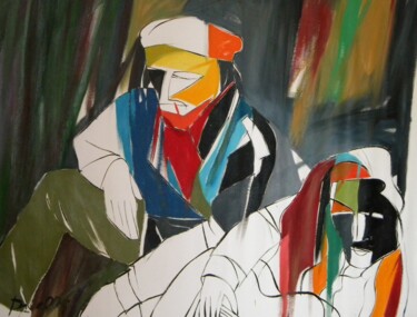 Pittura intitolato "Composition  pour…" da Gabriele Donelli, Opera d'arte originale, Olio