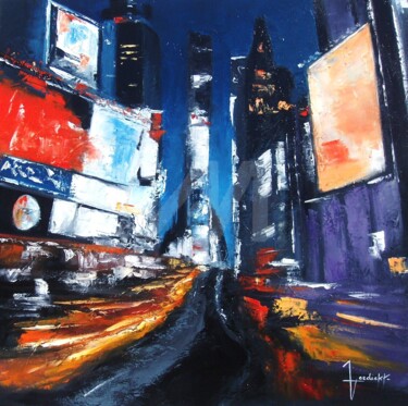 Peinture intitulée "times-square-huile-…" par Edith Verdickt, Œuvre d'art originale, Huile