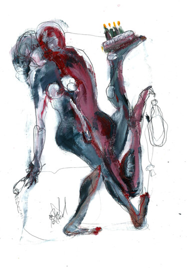 1 JUILLET 2015 " Anniversaire de Muriel " Dessin intitulée "1 JUILLET 2015 " An…" par Dov Melloul, Œuvre d'art originale, Autre