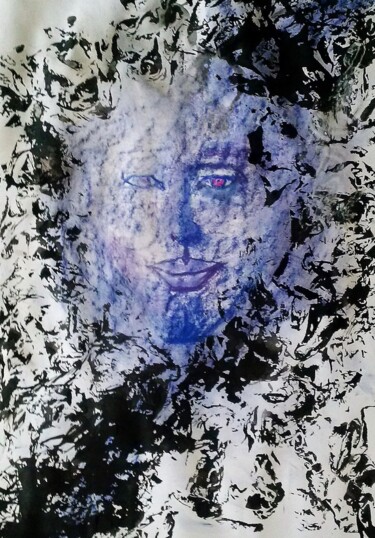 Peinture intitulée "Méduse" par Francisco Mendes, Œuvre d'art originale, Encre