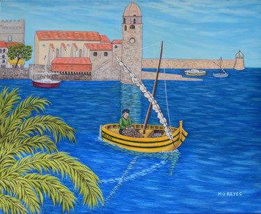 「Collioure "préparat…」というタイトルの絵画 Marie-Josée Reyesによって, オリジナルのアートワーク, オイル