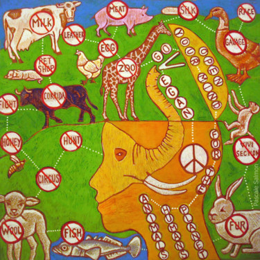 제목이 "Open your mind"인 미술작품 Pascale Salmon로, 원작, 아크릴