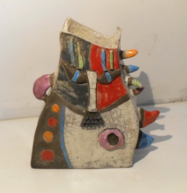 Design getiteld "vase-tete-rouge-et-…" door Armelle Colombier, Origineel Kunstwerk