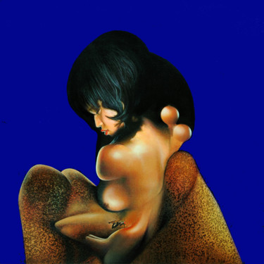 绘画 标题为“j'ai laissé un mot…” 由Daniel Moline, 原创艺术品, 油 安装在其他刚性面板上