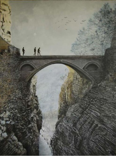 Peinture intitulée "mortelle randonnée" par Alain Barbance, Œuvre d'art originale, Huile
