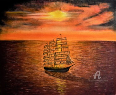 绘画 标题为“On the Sunset” 由Ailen Tarlev, 原创艺术品, 粉彩
