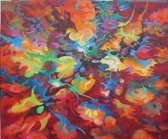 Peinture intitulée "nightmare" par Christophe Challier, Œuvre d'art originale, Huile