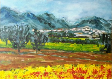 Peinture intitulée "CANICULE 61x46" par Mizem, Œuvre d'art originale, Acrylique