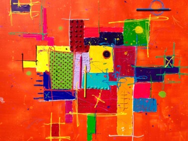 Peinture intitulée "Boîte à crayons" par Johanna Meunier, Œuvre d'art originale, Acrylique Monté sur Châssis en bois