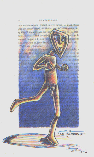 图画 标题为“Le Repasseur drawing” 由Jean-Luc Lacroix (JL LACROIX), 原创艺术品, 墨