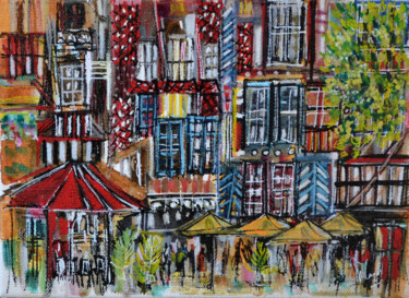 Schilderij getiteld "Scènes étagées" door Muriel Cayet, Origineel Kunstwerk, Acryl