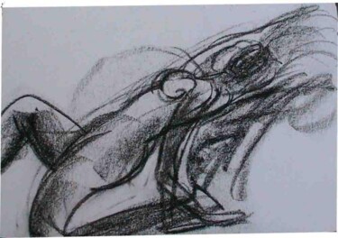 Drawing titled "RESTING" by Suddha Sama, Original Artwork, Charcoal