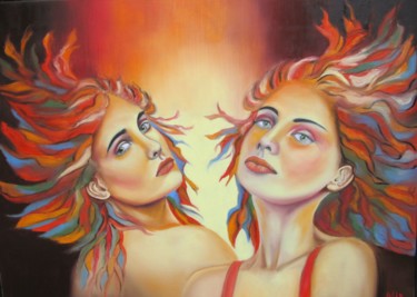 Peinture intitulée "Elles." par Alix, Œuvre d'art originale, Huile