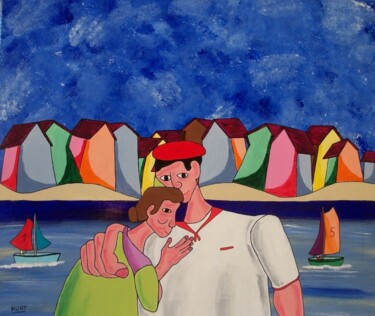 Tableau naif Mélodie du Bonheur 绘画 标题为“Tableau naif Mélodi…” 由Didier Dordeins, 原创艺术品, 丙烯 安装在木质担架架上