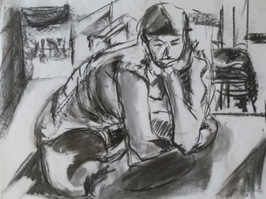 Peinture intitulée "Pensive" par Martin Jobert, Œuvre d'art originale