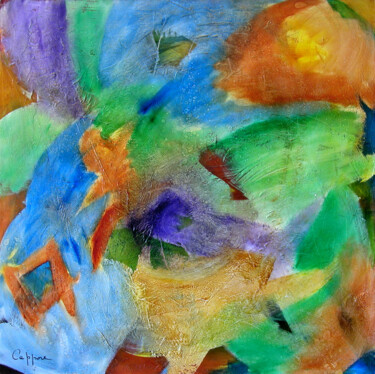 Carré D'Eau - Square Water Peinture intitulée "Carré D'Eau - Squar…" par Cappone, Œuvre d'art originale, Huile Monté sur Châssis en bois