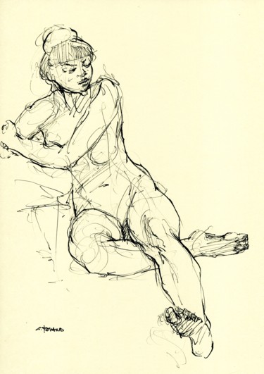 A4 juillet 2015 11 Dessin intitulée "A4 juillet 2015 11" par Christian Rolland, Œuvre d'art originale, Encre