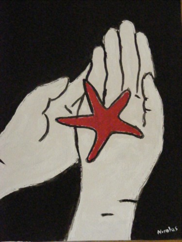 Painting titled "La bonne étoile" by Nicolas Cavuoto, Original Artwork, Oil